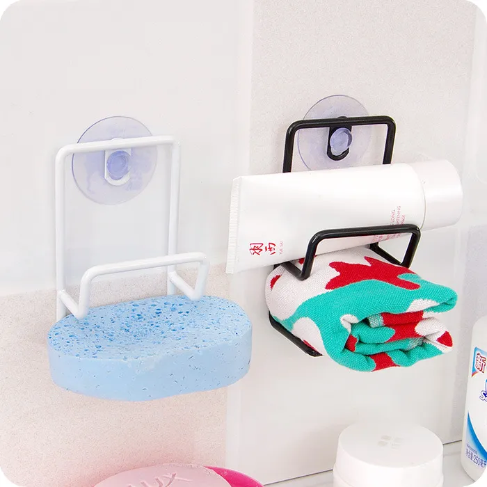 kitchen Metal Suction Cup Sink Drain Rack Wall Sucker Sponge Storage Drying Holder Soap Stand Dish Cloth Organizer FHL153-WY