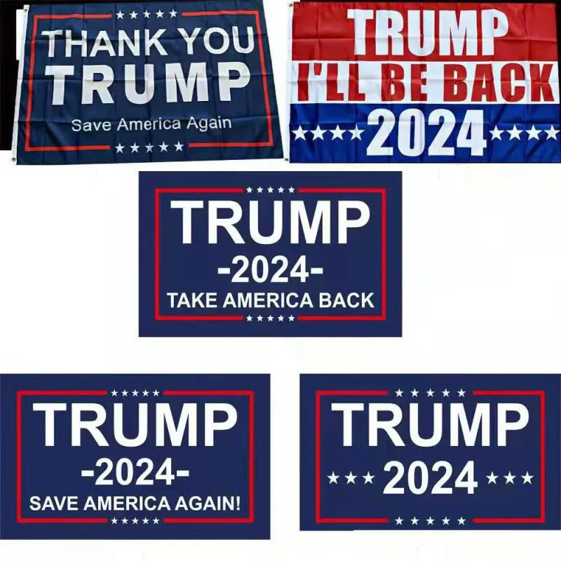 Trump 2024 Flaga U.S. Ogólne wybory transparent 2 miedziane przelotki weź Ameryka Back Flags Poliester Outdoor Indoor Decoration 90 * 150 cm / 59 * 35inch JY0505