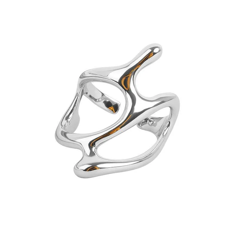 Anéis de cluster Real 925 Corrente de prata esterlina de cor de ouro personalidade de cor ajustável jóias finas para mulheres partido acessórios elegantes