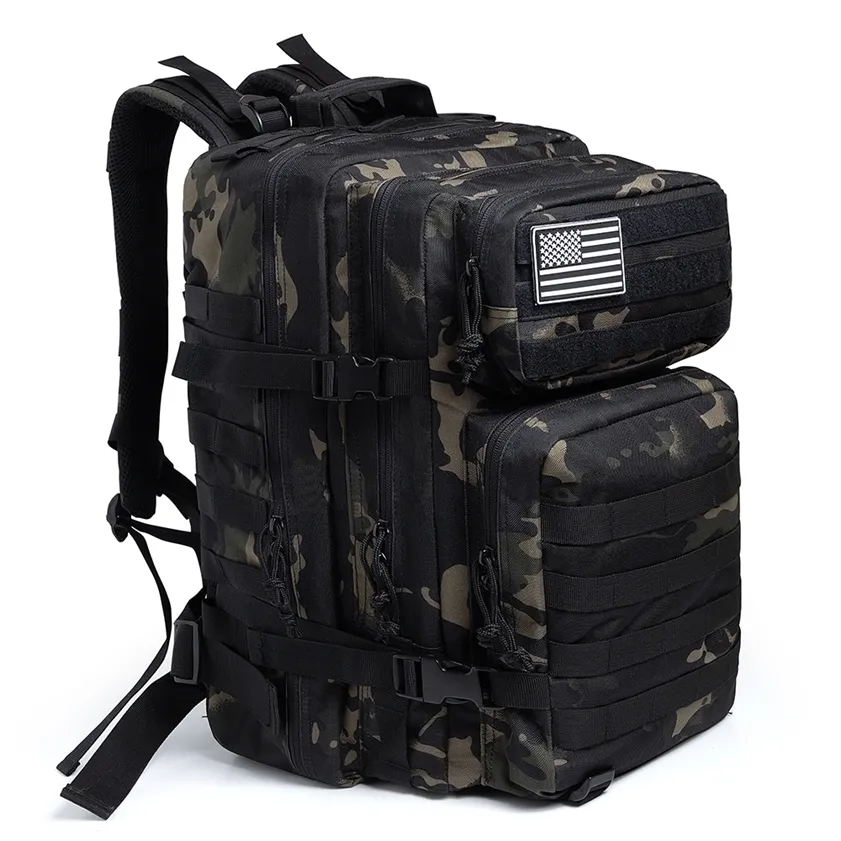 50l Camouflage Army Plecak Mężczyźni Wojskowe Taktyczne Torby Assault Molle Plecak Polowanie Trekking Plecak Wodoodporny Bug Out Torba 220216