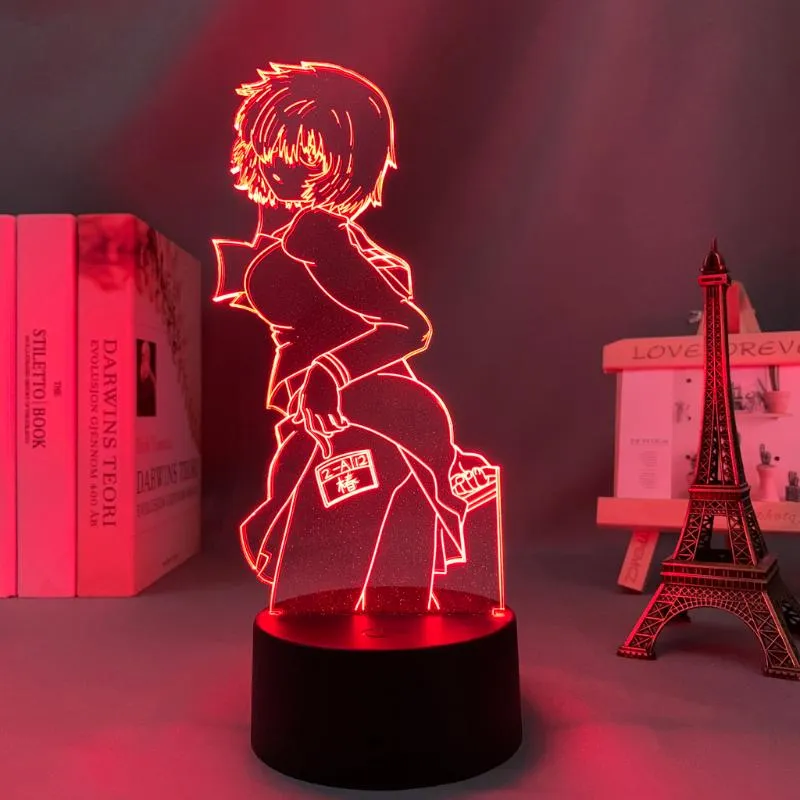 Nattljus Mystisk flickvän x Urabe LED Light for Kid Bedroom Decoration Födelsedag Presentrum Skrivbord Akryl 3D Lampa