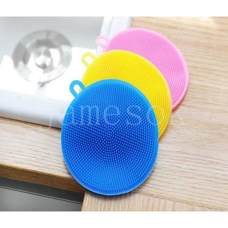 Brosses de nettoyage de bols à vaisselle en Silicone, multifonctions 6 couleurs, tampon à récurer, nettoyeur de casseroles, outil de lavage de la vaisselle à domicile DB933