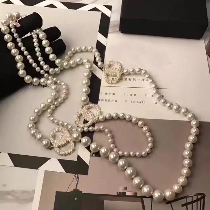 Richtige Buchstaben für High-End Pearl Halsketten Perlen Halsketten Halskette Kurzperkkette Orbital Halsketten Schlüsselbeinketten Perlen mit Frauen Schmuck Geschenk