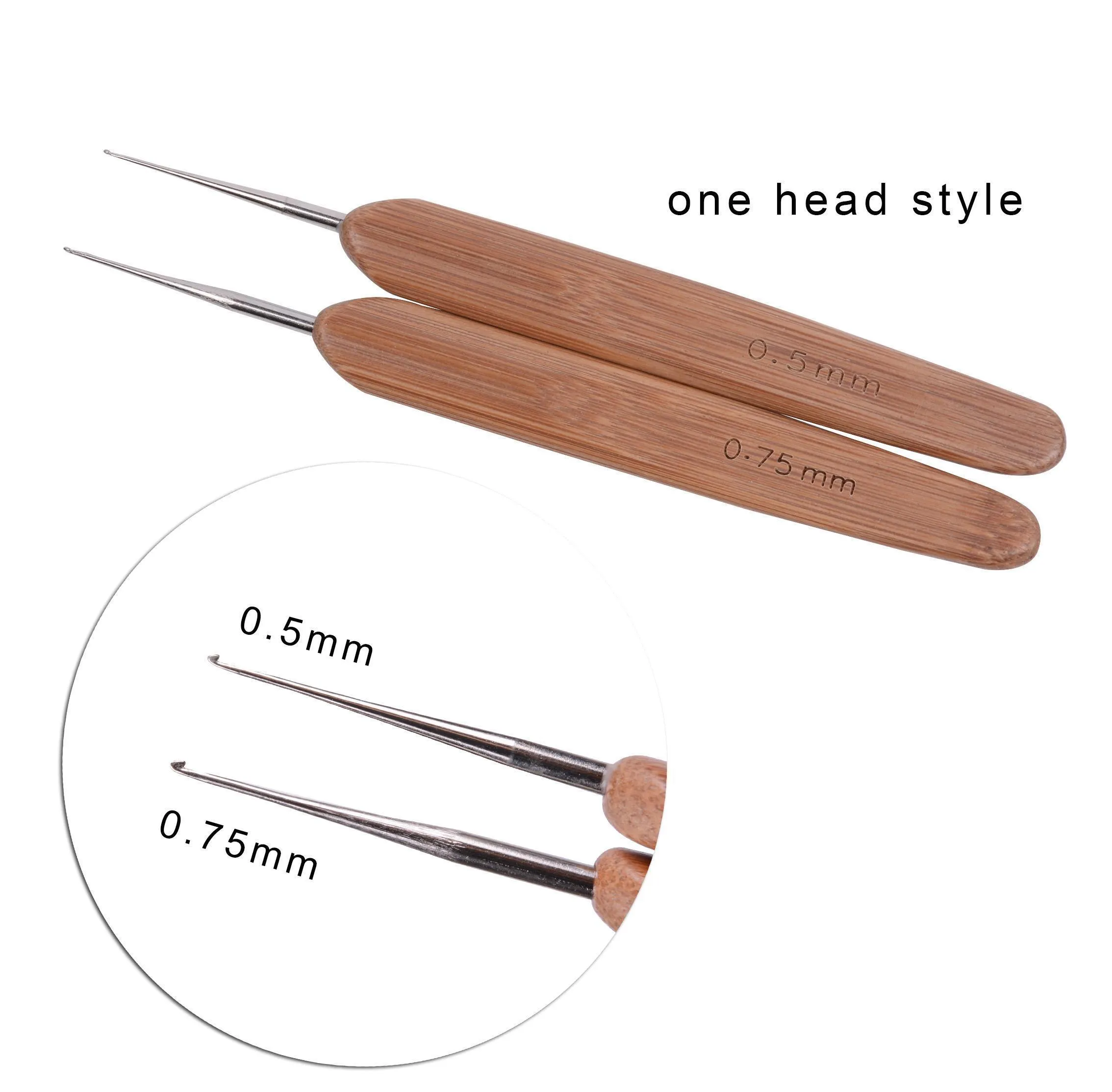 hair extensions & wigs bamboo crochet needle for hair dreadlock accessories wig making tools dreadlocks hook needles 1/2/3 hooks