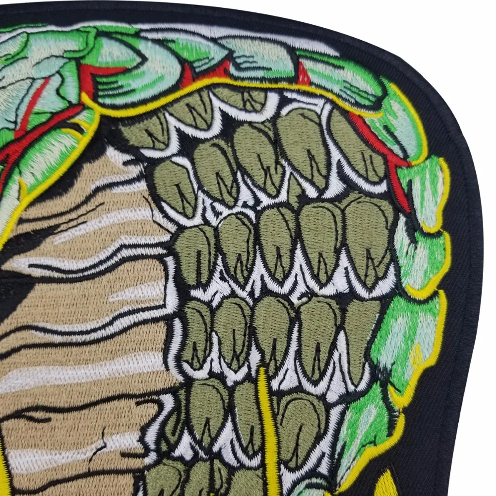 Papapatch Fanged Cobra Snake Serpent Python Attack Striking Biker Motorcycle Jacket Vest Costume Embroidered Sew On Iron On Patch   Yellow (IRON COBRA YL 02