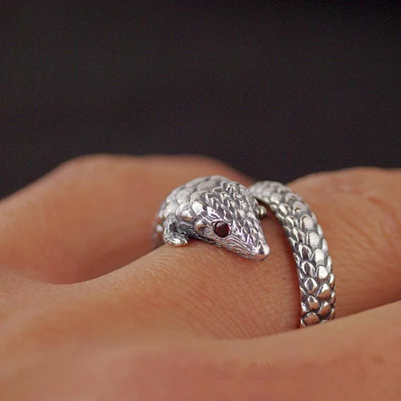 Antique Silver Pangolin Metal Rings For Men Retro Burnished Adjustable Animal Armadillo Jewelry For Women With From Motopeace 9.71 DHgate.Com