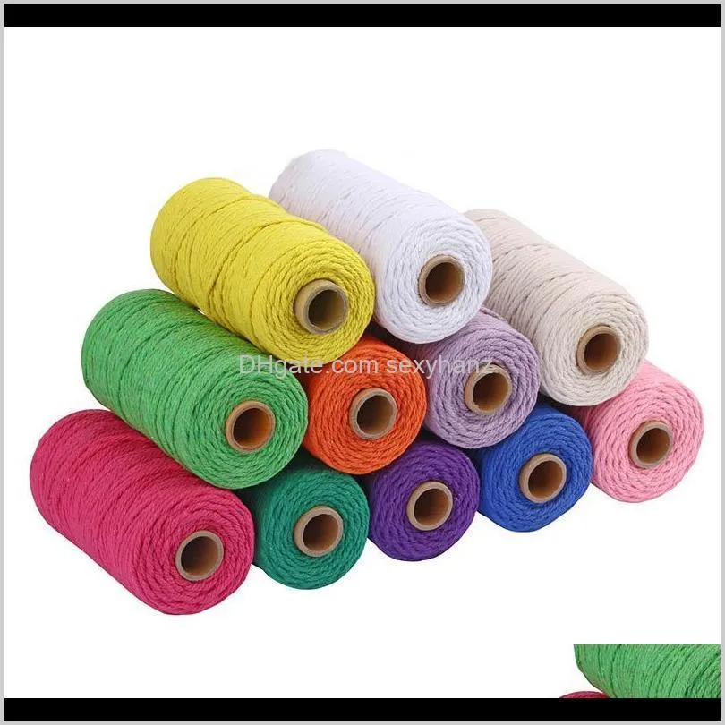 1roll cotton rope twine string cord 100m wedding decorative multifunction 3mm cotton rope colorful home textile rustic