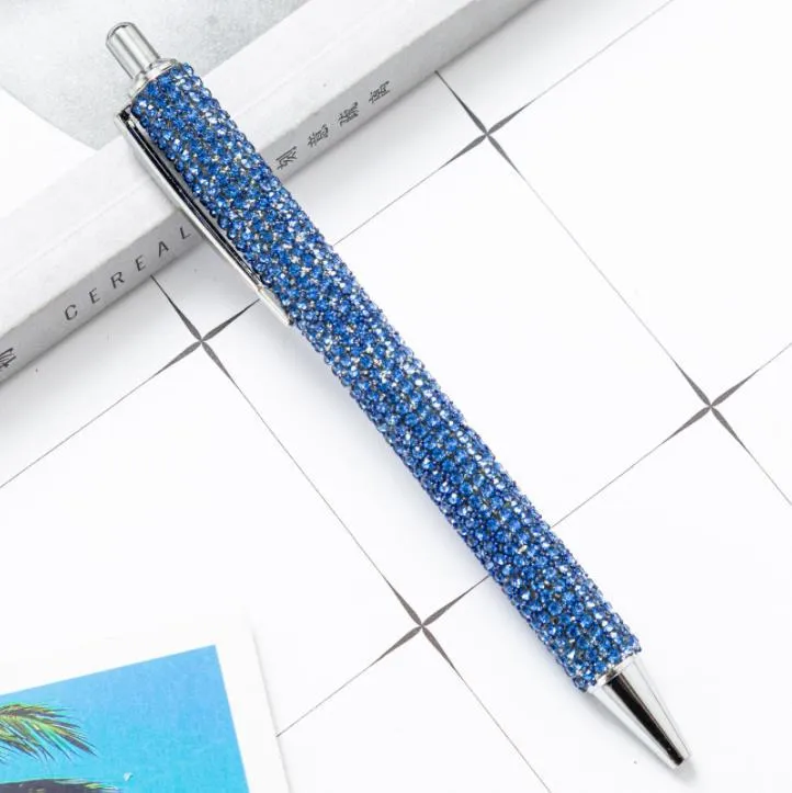 Rhinestone Bling Metal Ballpoint Pens Black Ink Medium Point 1mm Gift Pen for Christmas Wedding Birthday SN4857