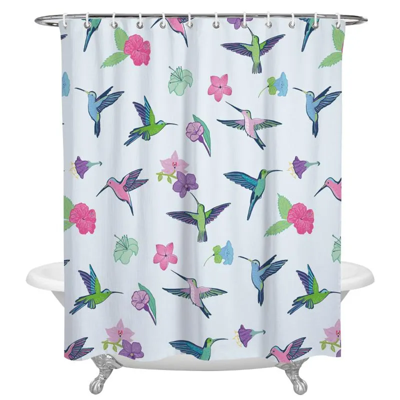 Dusch gardiner vattentät djurfågel blomma blad växt gardin frabisk polyester badrumsdekor