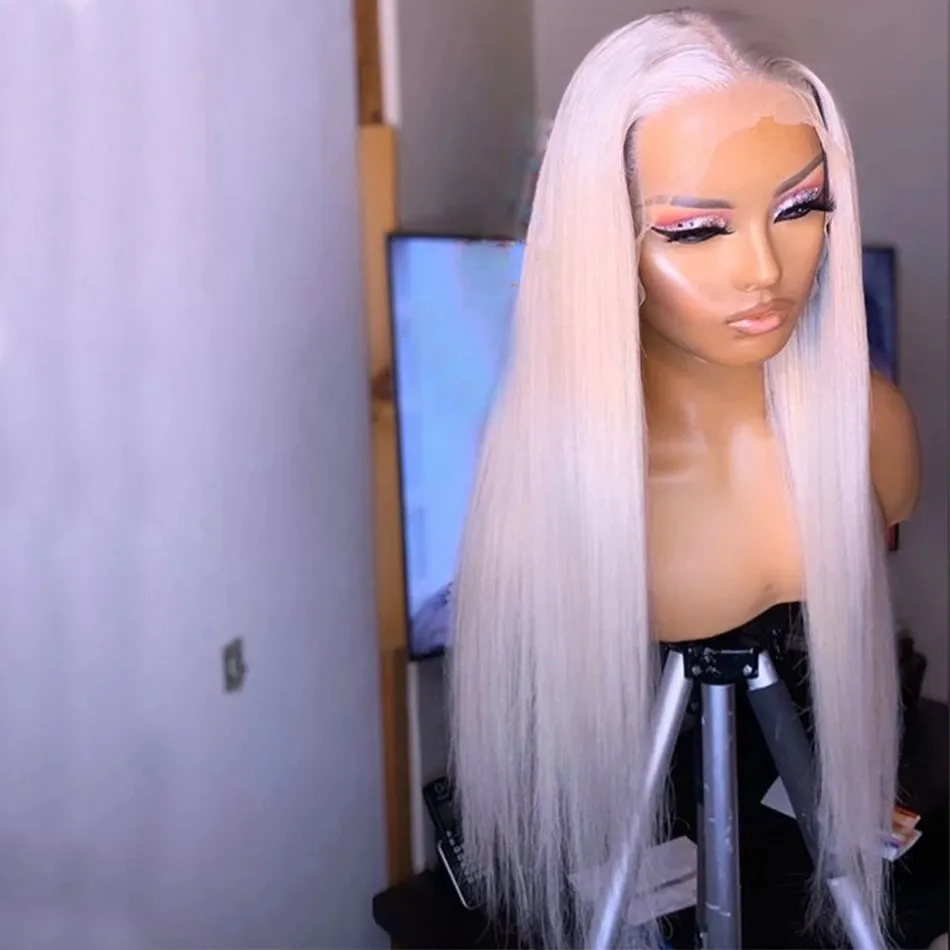 Platinum Silver Silky Straight Lace Wig Sbebc0785543d45529164981cb6097  main image 4