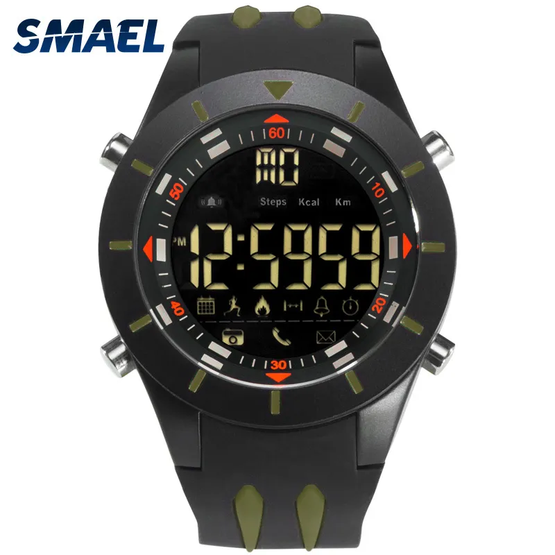 Smael Mens Sport Watch Водонепроницаемые Cool Electonic Часы Мужчины Военные Будильник Светодиодный Дисплей Цифровые наружные наручные часы 8002 Q0524