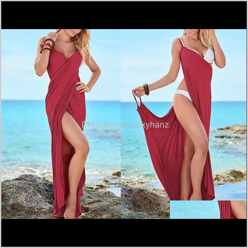 women summer bathing suits long cover up sarong big plus size many colors beach dress1