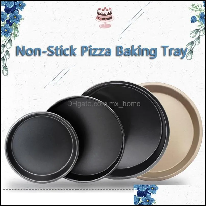 nonstick pizza baking tray round deep dish pizza pan pie tray carbon steel cake pastry baking mould pan pattern vt0240