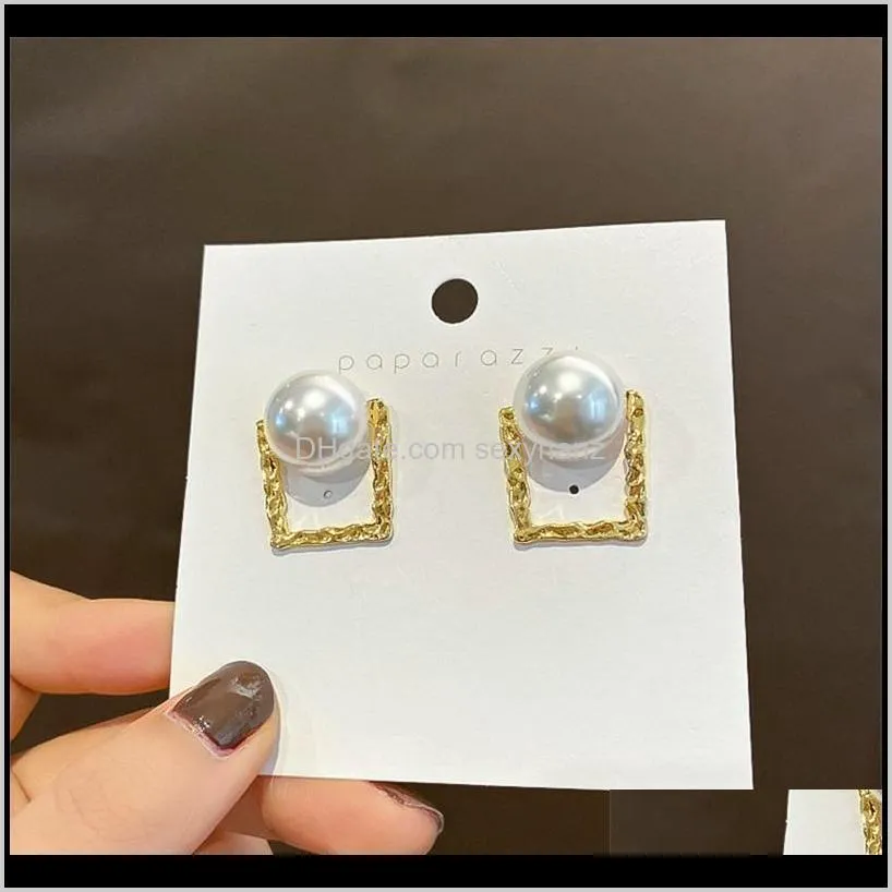 925 silver needle dongdaemun trendy simple glossy pearl stud earring wild temperament girl earrings 45 t2