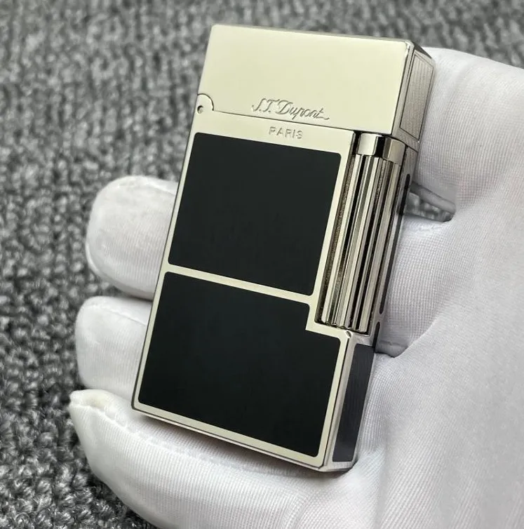 ST lighter bright sound gift with adapter luxury men accessories gold silver pattern for boyfriend gift 111912221I3443107