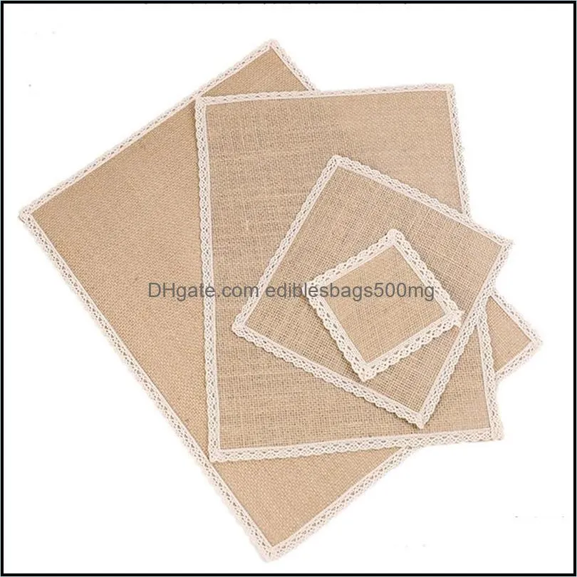 Creative Jute Coaster for Bowl Mats Placemats Cloth Art Photo Decorationg Coffee Cup Mats Family Wedding Party Household FWF7014