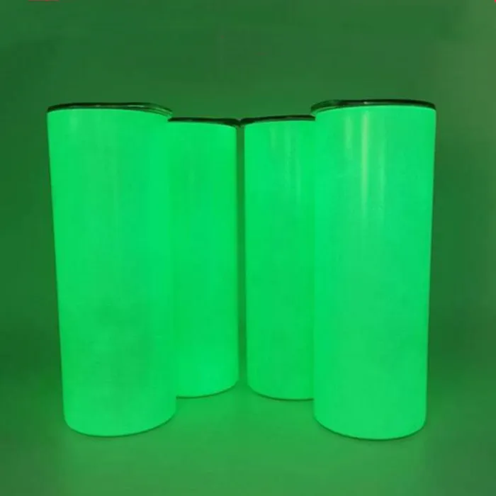 DIY Sublimation Tumblers Mug Glow in The Dark Mugs 20oz STRAIGHT Skinny Tumbler with Luminous paint luminous1 Cups magic travel cup LXL