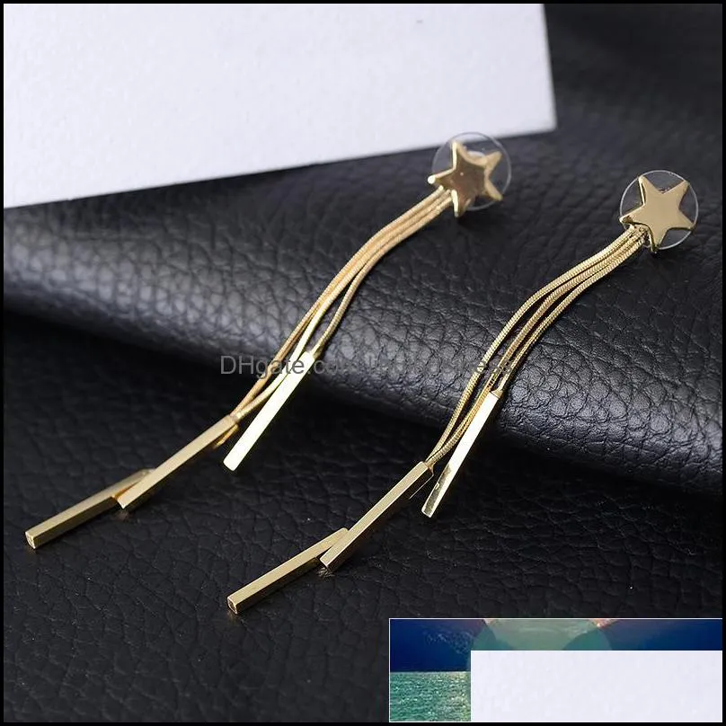 Fancy&Fantasy Fashion Long Tassel Earing for Women Gold & Silver Color Star Earring Earrings Hot Wedding Jewlery