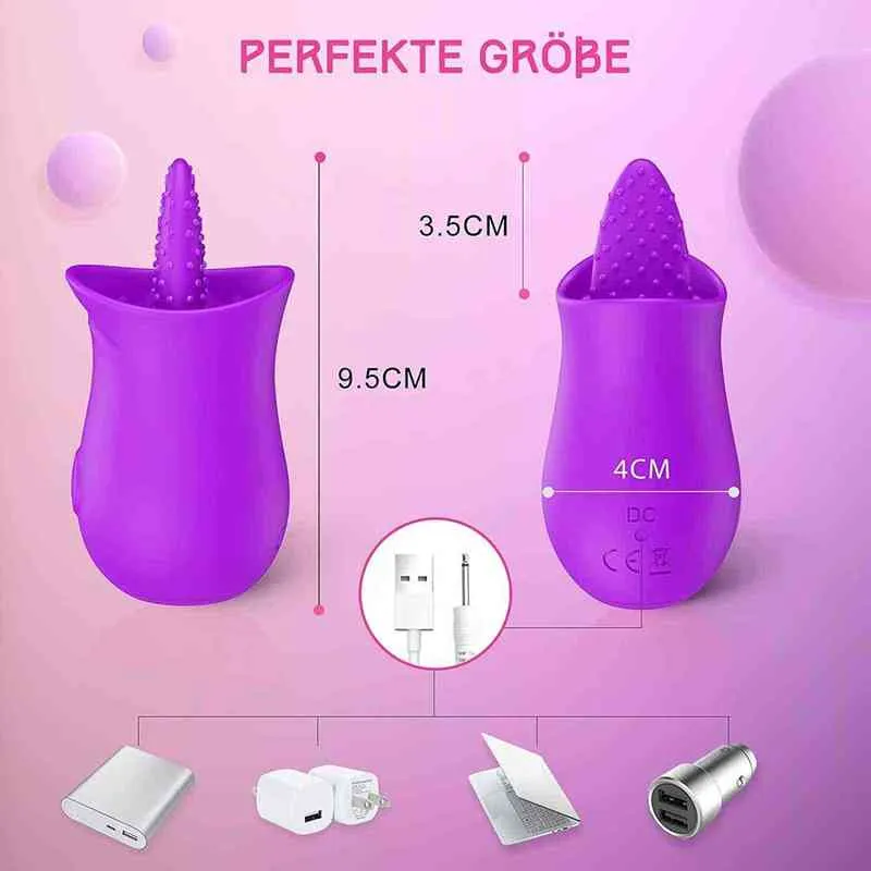 Nxy Sex vibrateurs g Spot vibrateur avec langue lécher Table stimulateur jeux à 10 niveaux moteur puissant pour les femmes 1208
