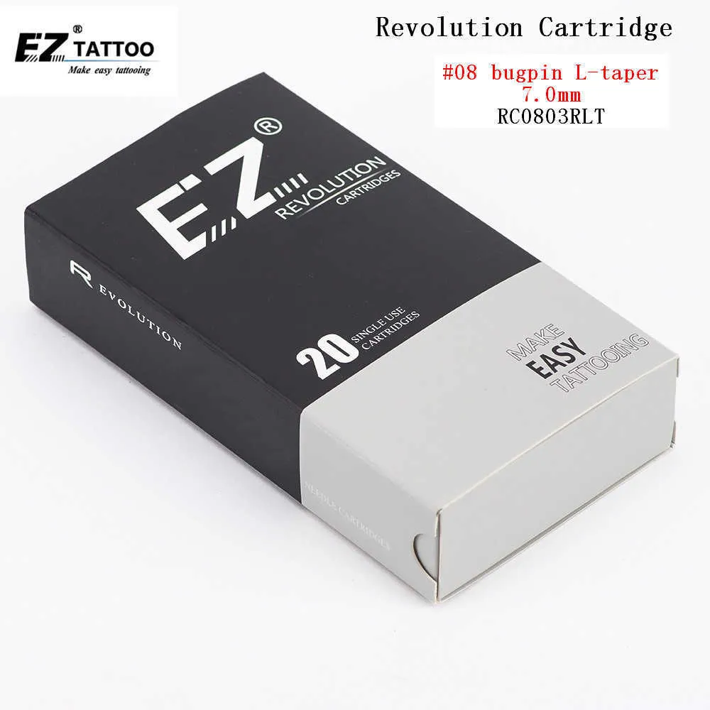 EZ Revolution Cartridge Tattoo Needles Round Liner＃08 0.25mm Bugpin Long Taper 1/3/5/7/9/11