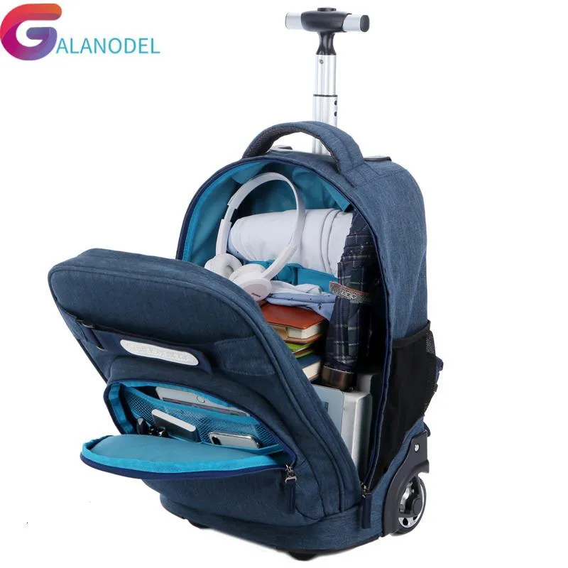 Duffel Bags Multifunctional Travel Bag With Wheels Large Capacity Backpack Business Luggage School Trolley Pull Rod Suitcase