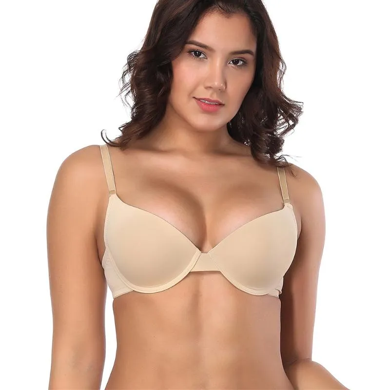 Womens Seamless Underwire T Shirt Low Plunge Bra With Padded Plunge Plus  Size 32 46 B DDD, E F255p From Eqzhi, $21.62