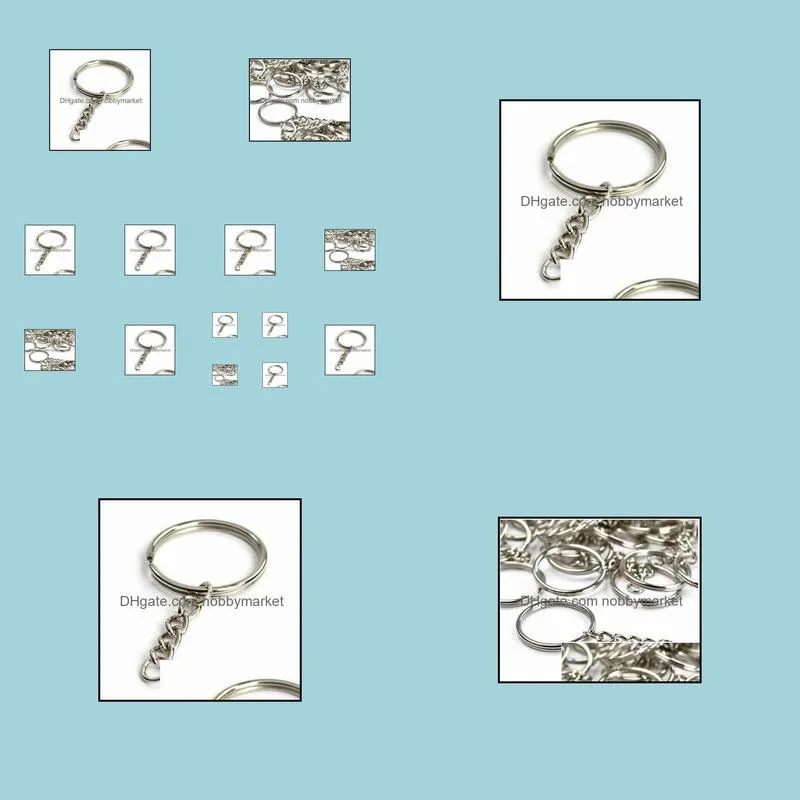 Free Shipping 30 Pieces/Lot New Silver 25mm Split Key Chains & Key Rings 53mm (2 1/8