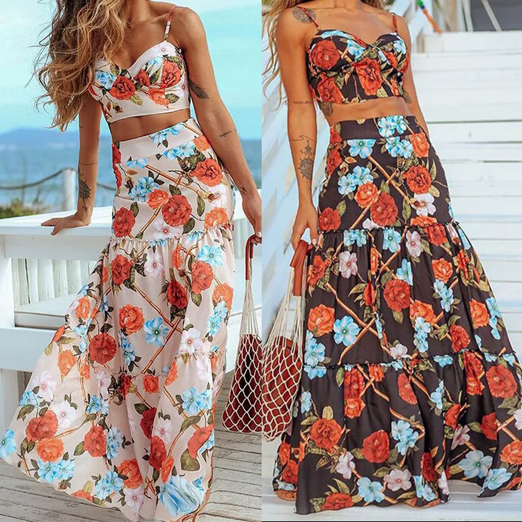 Designer Floral Midi Dress For Women Casual Streetwear With Evening Crop Top,  Bra Top Dress, And Spaghetti Straps Perfect For Summer, Middle Eastern  Formal Events, Proms, Or Holidays From Bianvincentyg, $18.72