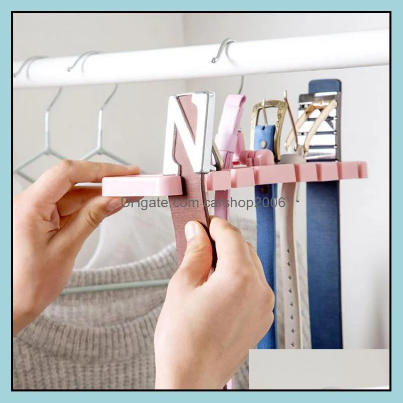 Multifunction Wardrobe Space Saver Scarf Rack 10 Grid Belt Storage Hanging Tie Shelf Closet Shelves Home Storage Rack DH0366