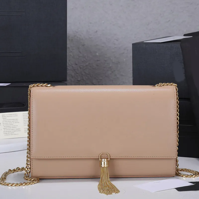 Woman Bag Handbag Purse Genuine Leather High Quality Women Messenger Cross Body Chain Clutch Shoulder Bags Wallet Hardware Letters Tassel