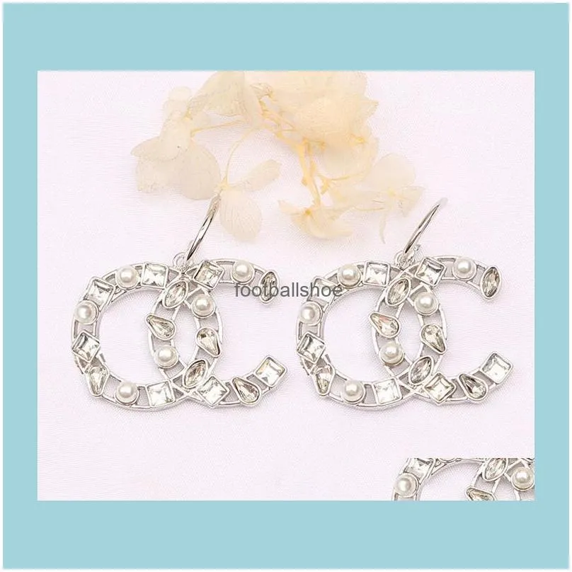 20colour 18K Gold Plated Luxury Brand Designers Letters Stud Geometric Classic Women Tassel Heart Crystal Rhinestone Pearl Long Earring Wedding Party