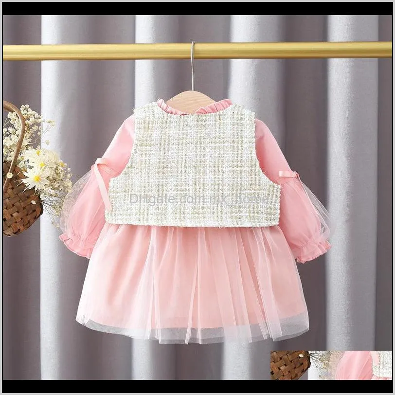 2021 new spring set vest jacket + tutu suit for girl`s baby girl clothes princess birthday sets j8p8