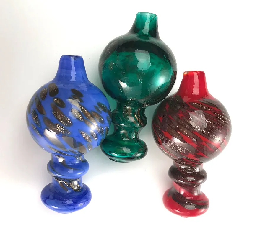 Bellissimo vetro colorato Carb Cap Dab Tool OD 35mm Rosso Verde Blu Accessori per fumatori per quarzo Banger Nails Glass Water Pipes