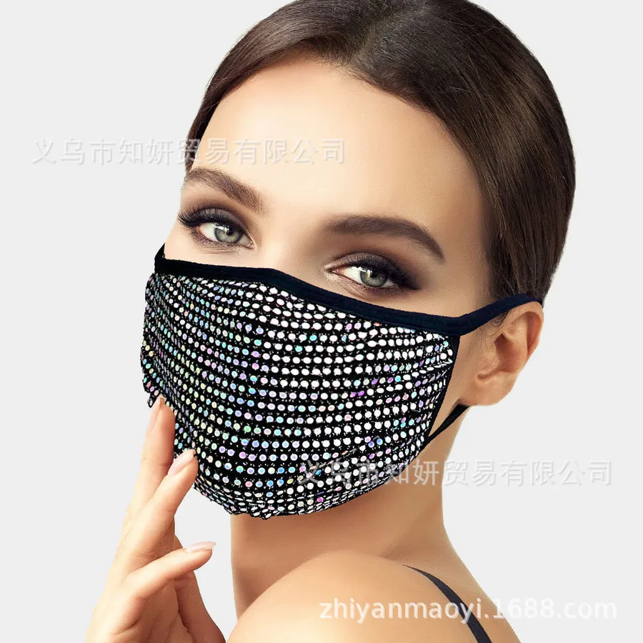 Personalized Fashion Sequin Mask Can Pass Through the Filter Dust-proof Washable Cotton ALU8726