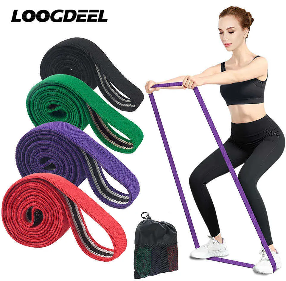 Longues bandes de résistance Bandes élastiques pour Pullup Assist Stretching Training Booty Hip workout Home Yoga Gym Fitness Equipment H1026