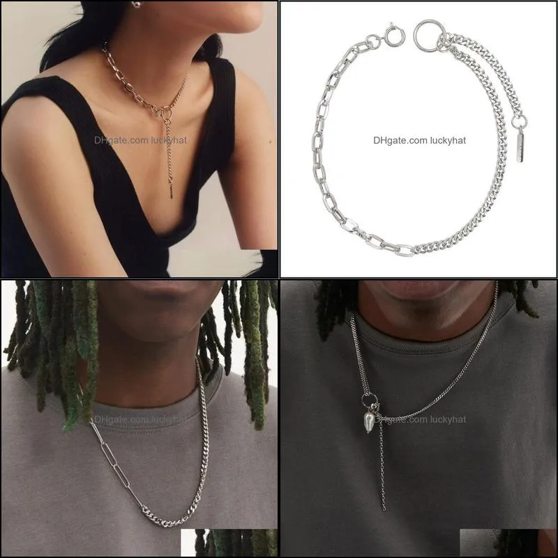Pendant Necklaces Small Design Stainless Steel Texture Clavicle Chain Punk Style Wild Necklace Personality European And American