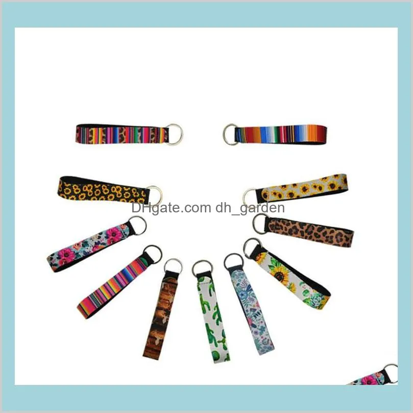 22 Designs Wristband Keychains Floral Printed