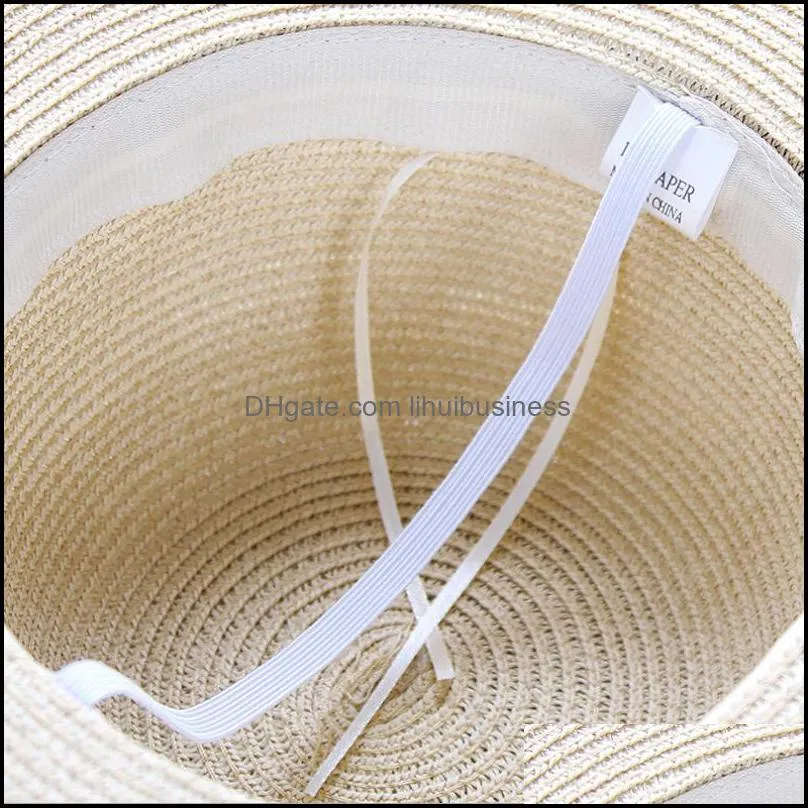 simple Foldable Wide Brim Floppy Girls Straw Hat Sun Hat Beach Women Summer Hat UV Protect Travel Cap Lady Cap Female C0305 Y0910