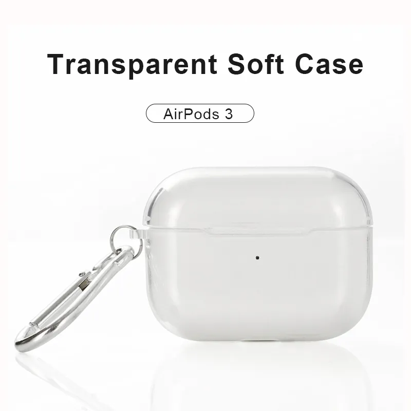 Acessórios para fone de ouvido Casos de capa de fone de ouvido para Earbuds Apple Airpods 3 Transparent Clear Case Protetor