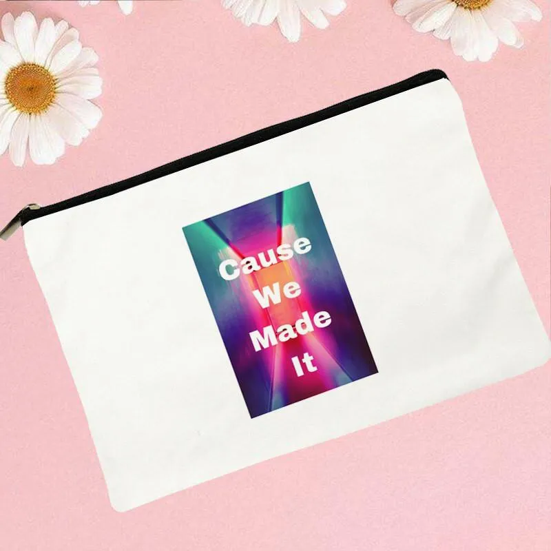 Cosmetic Bags & Cases Women Lyrics Song Printed Make Up Bag Fashion Cosmetics Organizer For Travel Colorful Storage Lady