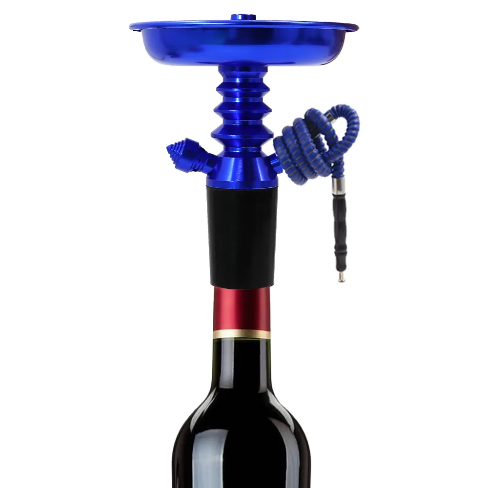 HONEYPUFF Fumo Narghilè Shisha Tubo Stelo Alluminio Metallo Pipa ad Acqua per Vino Champagne Birra Bottiglia di Vetro Chicha Narguile Maniglia Accessori