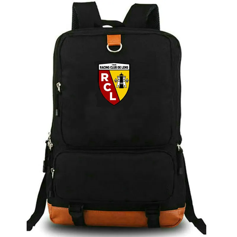 RC Lens Sırt Çantası RCL DayPack Blood and Gold Club School Bag Sport Team Packsack Baskı Sırtı Çalonu Leisure Schoolbag Dizüstü Day Pack