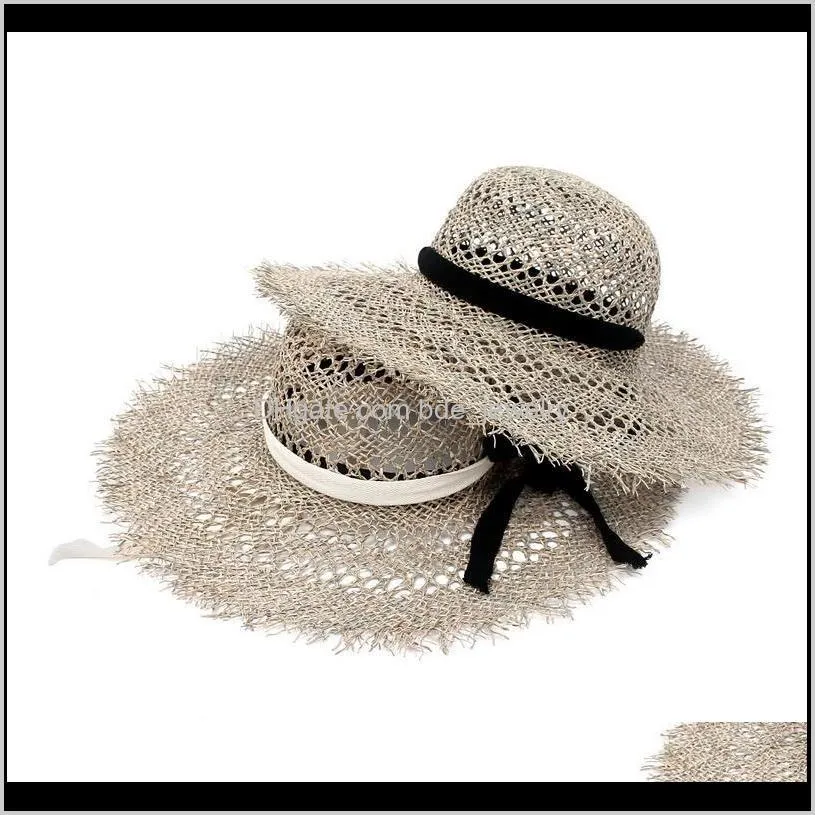 women summer hollow sun hat straw hats with rope ladies dome panama beach for holiday travel wide brim