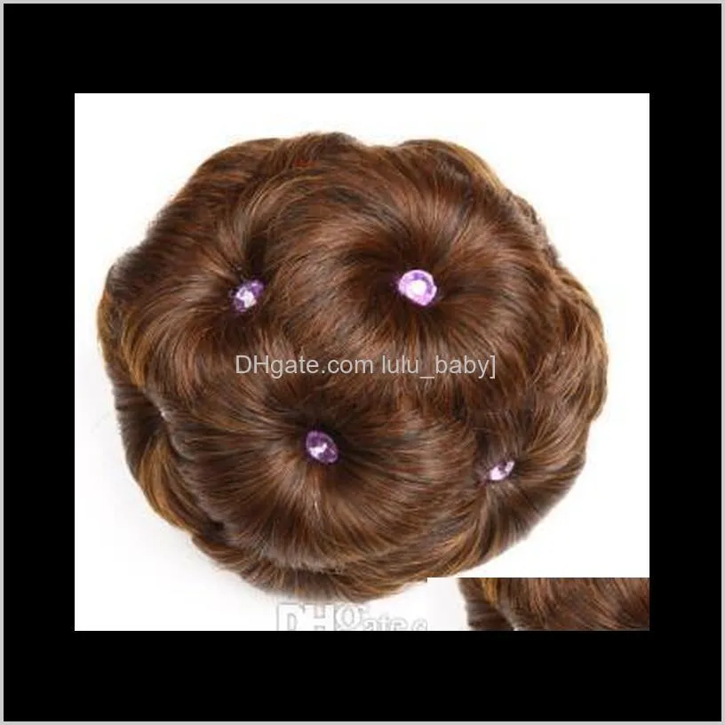 human hair diamante nine flowers bun maker false contract mix colore bride combs chignons hair extensions hair products ha125