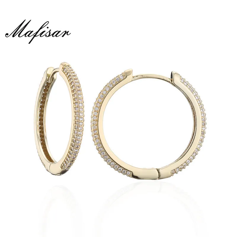 Mafisar 2021 Trendy Copper Zircon Hoop Earrings For Women Girls Big Circle Rainbow Jewelry Best Party Wedding Christmas Gift
