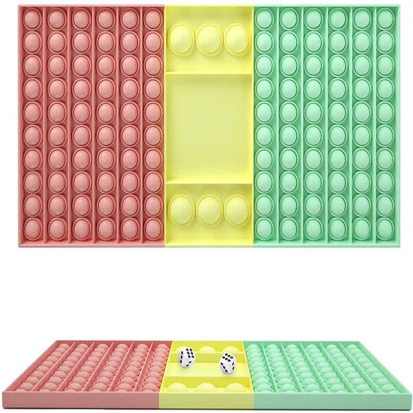 Rainbow Decompression Multicolors Jouets Jeux de plein air Bubble Checkerboard Stress Reliever Fidget pop Toy Autisme Besoins spéciaux Cadeaux sensoriels pour enfants Party Game