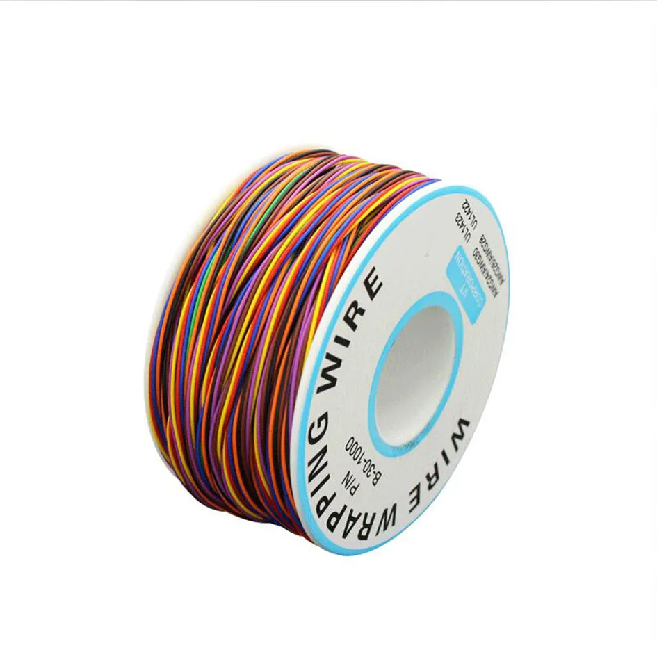 Färgglada 250 meter kretskort PCB hopplinje koppar flyga OK Wire Wrapping Wire 30 AGW grossist