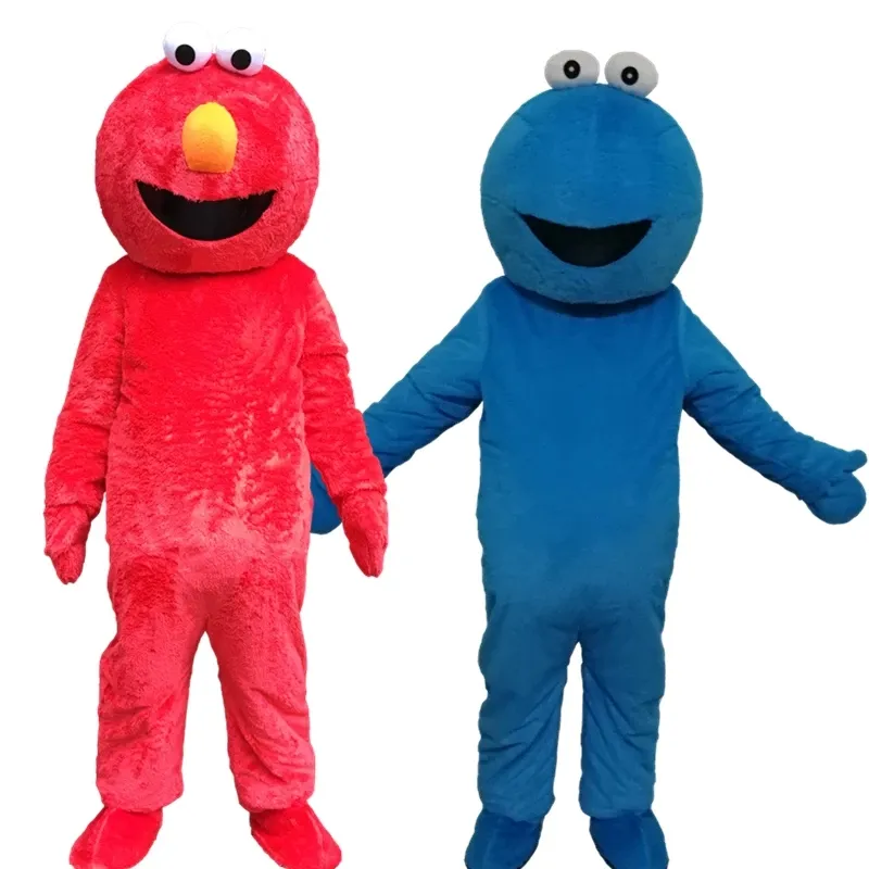 Long Fur Elmo Monster Cookie Mascot Costume Adult Cartoon Character Outfit Suit Large-scale Activities Hilarious Funny