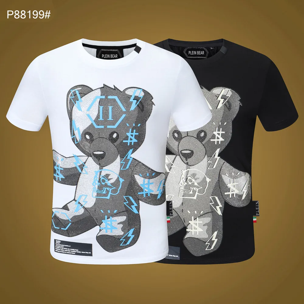 Plein Bear T Shirt Mens Designer Tshirts Roupa de marca Strass Crânio Homens camisetas Clássico Alta Qualidade Hip Hop Streetwear Tshirt Casual Top Tees PB 11332