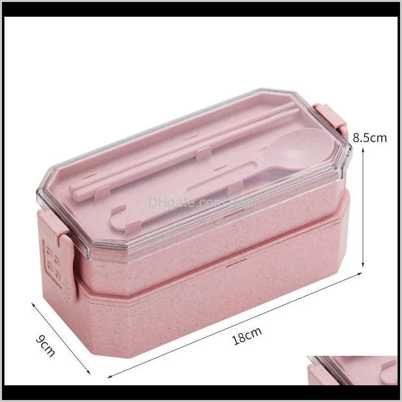 wheat straw tableware food storage container adult children kids school office portable lunch box microwave preservation box 201209